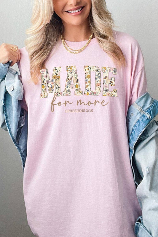Made for More Faith Graphic Heavy Cotton Tee: LIGHT PINK / L