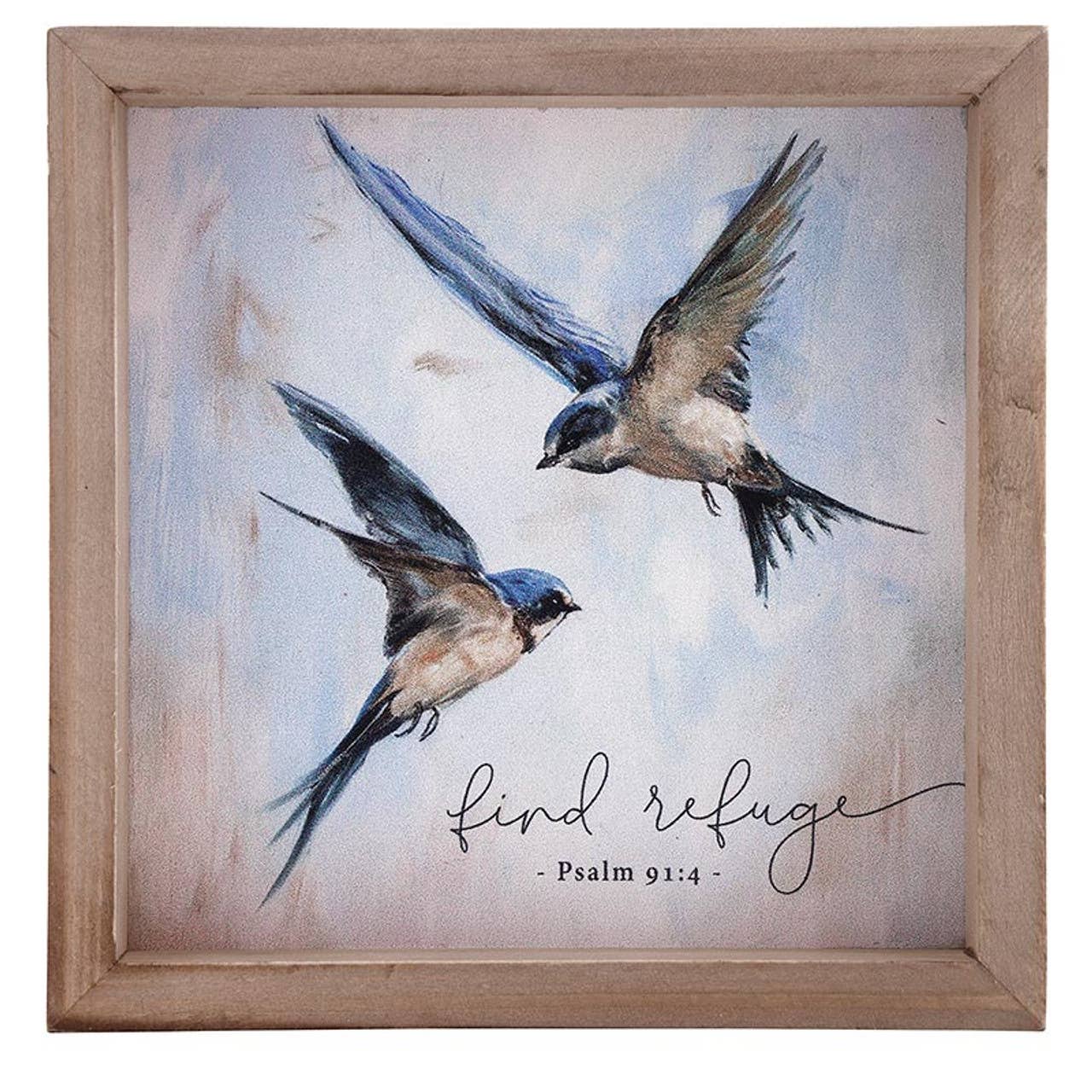 Under His Wing Collection Framed Linen: 5" W x 5" H