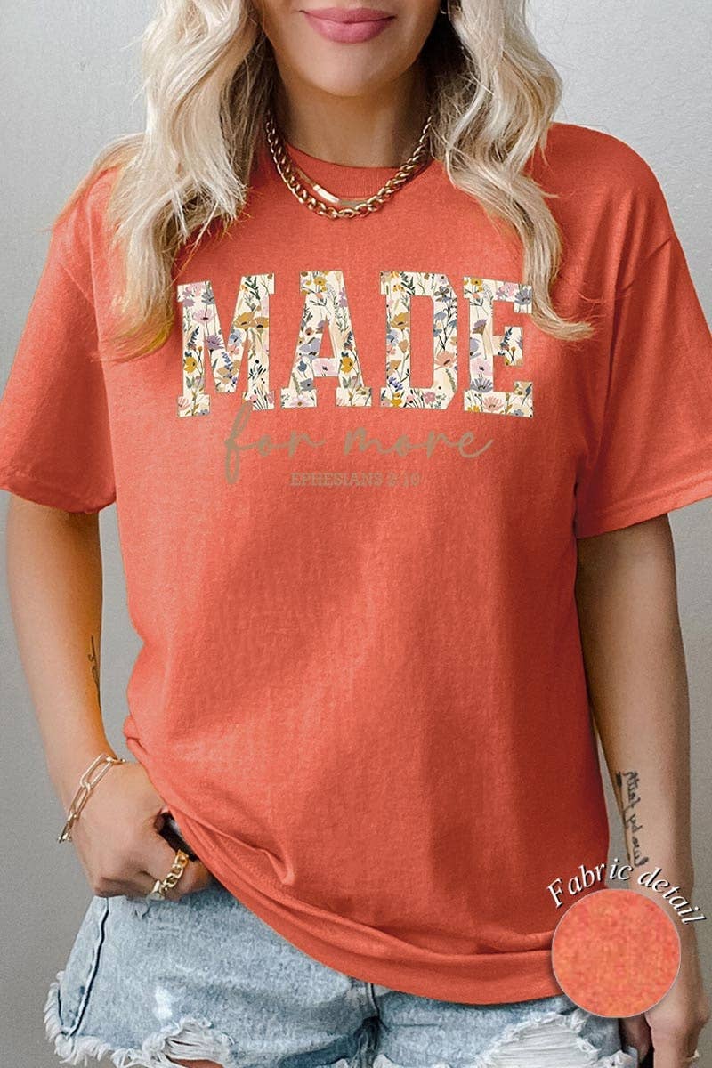 Made for More Faith Graphic Heavy Cotton Tee: LIGHT PINK / L