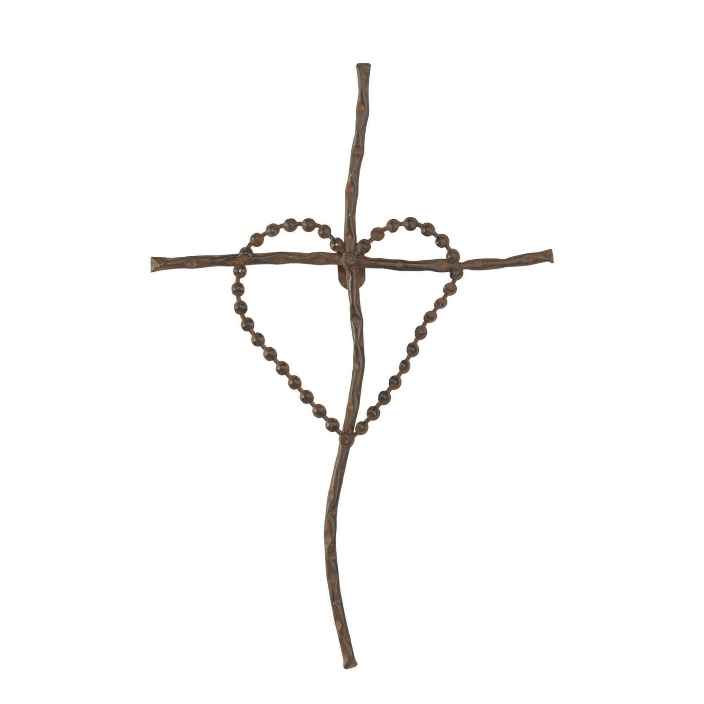 Wall Cross Heart On Cross Metal