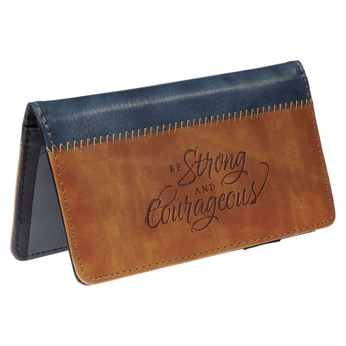 Checkbook Wallet Two-tone Strong & Courageous Josh. 1:9