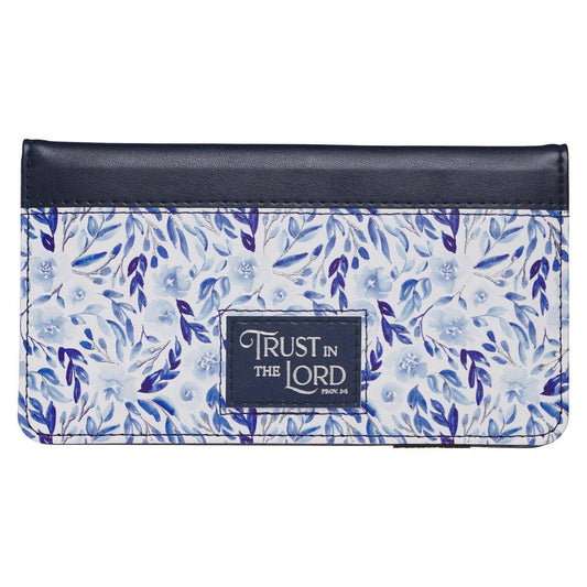 Checkbook Wallet Blue Floral Trust Prov. 3:5